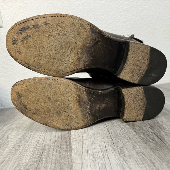 Sonora Burnished Brown Leather Brooklyn Ruina Moro Short Moto Boots Size 8 1/2 B - Picture 7 of 9